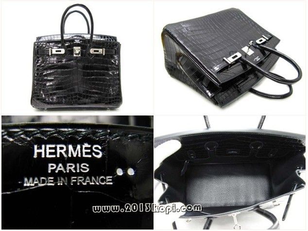 エルメス バーキン25クロコダイルニロティカス/ブラックhe332a