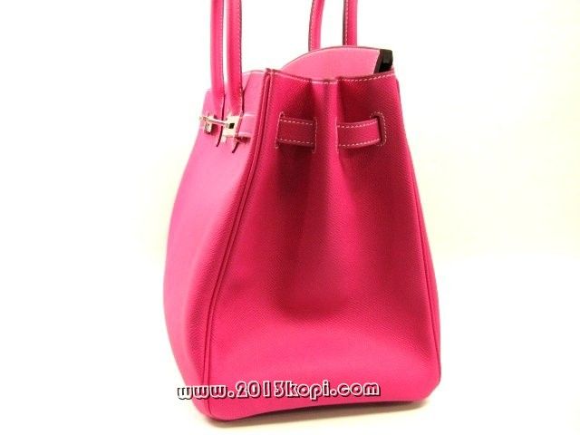 国内発送エルメスコピー バーキン35ヴォーエプソン/ローズティリアン 金具 シルバー 2104100726643