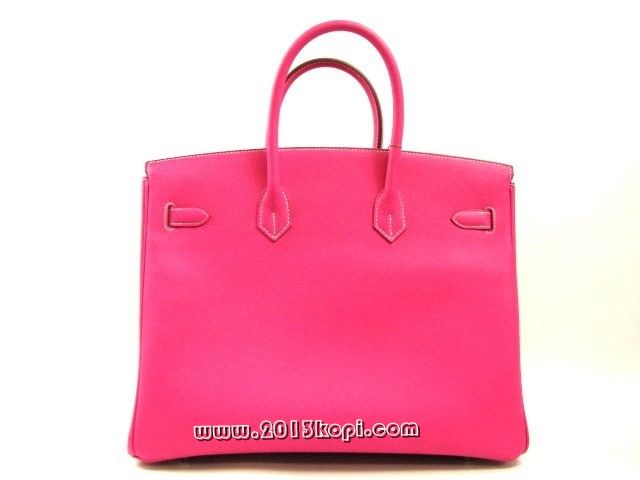 国内発送エルメスコピー バーキン35ヴォーエプソン/ローズティリアン 金具 シルバー 2104100726643