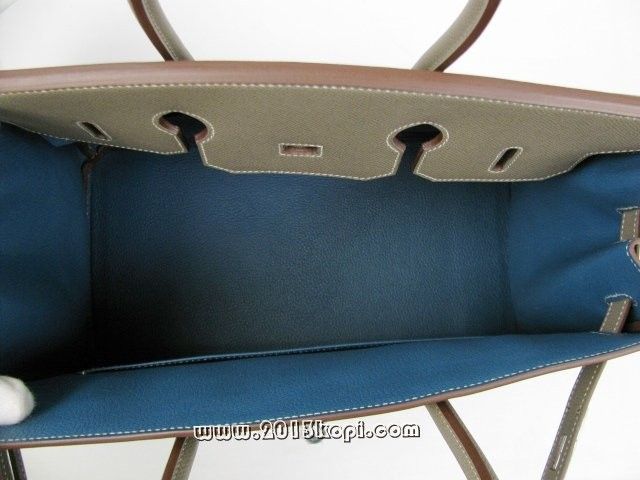 エルメス バーキン35 ヴォーエプソン/エタン/ミコノス 金具 シルバー 2104100725509