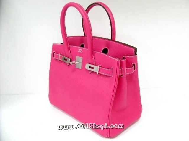 エルメス バーキン30ヴォーエプソン/ローズティリアン 金具 シルバー hms129