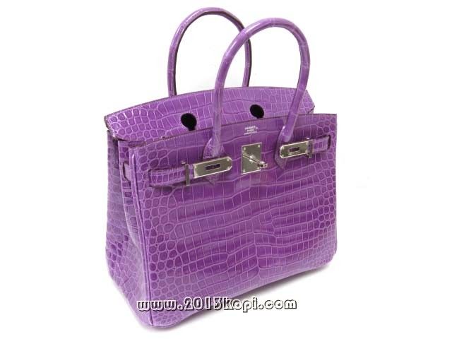 エルメス バーキン30クロコダイルポロサス/バイオレット he155a