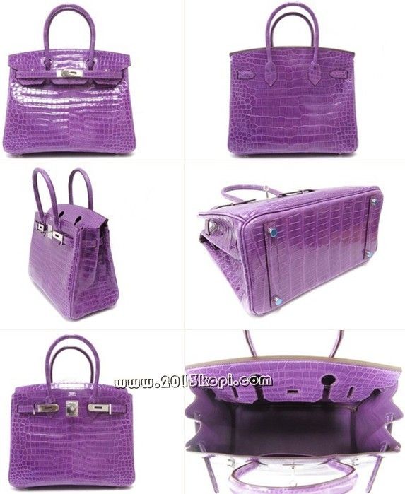 エルメス バーキン30クロコダイルポロサス/バイオレット he155a