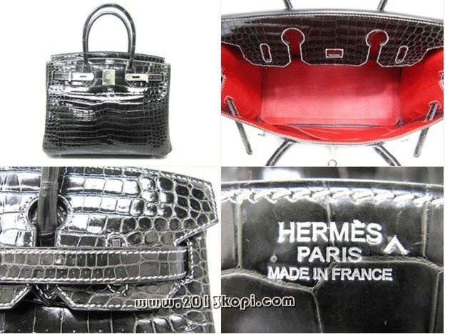 国内発送エルメスコピー バーキン30（スペシャルオーダー）クロコダイルポロサス/グラファイト×ルージュhe246a