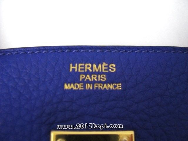 エルメス バーキン35トリヨンクレマンス/ブルーエレクトリック 金具 ゴールド 2104100760890