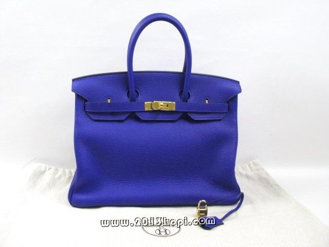エルメス バーキン35トリヨンクレマンス/ブルーエレクトリック 金具 ゴールド 2104100760890