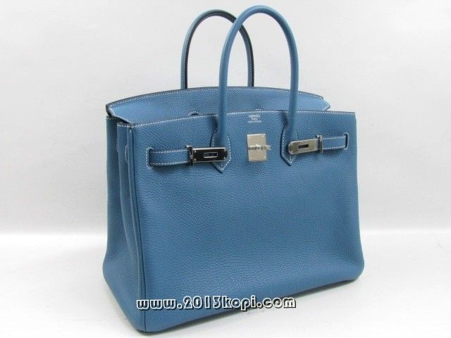 エルメス バーキン35トリヨンクレマンス/ブルージーン 金具 シルバー 2104100680907