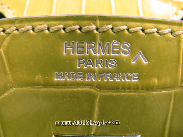 エルメス バーキン25クロコダイルポロサス/アニス（金具：シルバー） 2104100388445