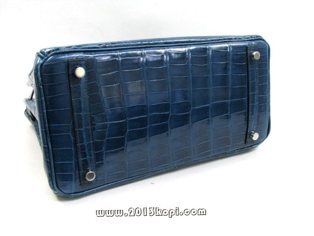 エルメスバーキン30クロコダイルニロティカス/ブルーマルタ（シルバー金具）2104100682000