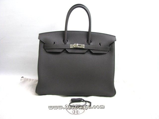 エルメス バーキン35トゴ/グラファイト 金具 シルバー 2104100815989