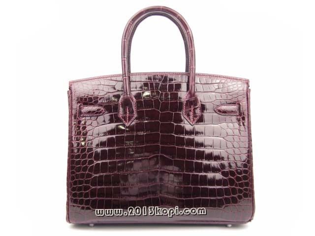 国内発送エルメスコピー バーキン30クロコダイルポロサス/プラム 2104100234551