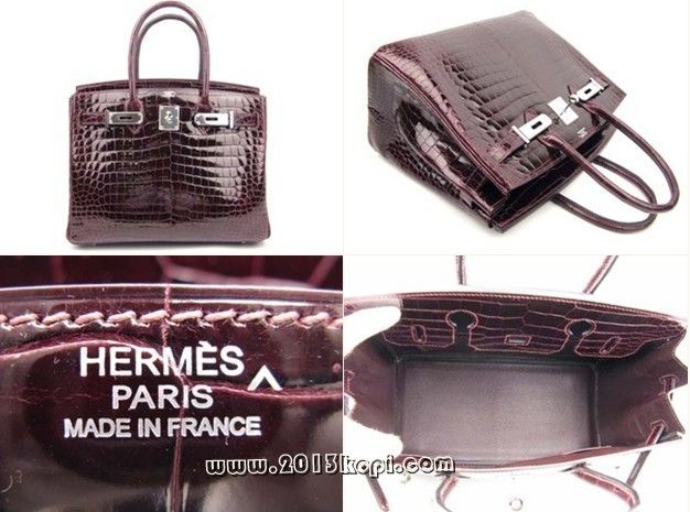 国内発送エルメスコピー バーキン30クロコダイルポロサス/プラム 2104100234551