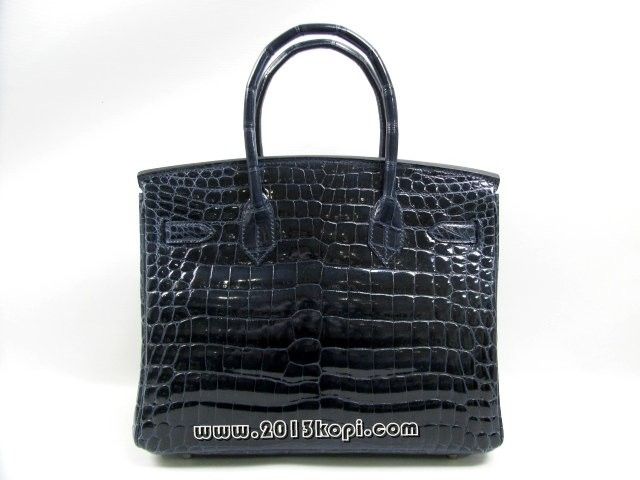 エルメスバーキン30クロコダイルニロティカス/ブルーアビス（金具：シルバー）2104100660121