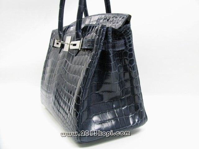 エルメスバーキン30クロコダイルニロティカス/ブルーアビス（金具：シルバー）2104100660121