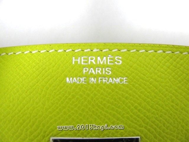 エルメス バーキン35ヴォーエプソン/ライム 金具 シルバー 2104100737649