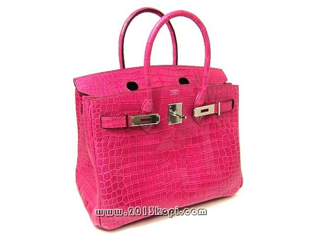 エルメス バーキン30クロコダイルポロサス/フューシャピンク 2104100174642