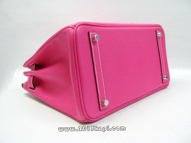 国内発送エルメスコピー バーキン30ヴォーエプソン/ローズティリアン 金具 シルバー hms131