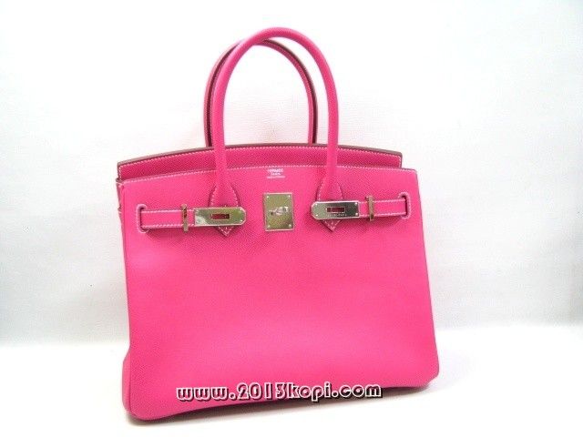 国内発送エルメスコピー バーキン30ヴォーエプソン/ローズティリアン 金具 シルバー hms131