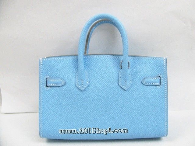 エルメス タイニーバーキンヴォーエプソン/セレステ 金具：シルバー 2105300147177