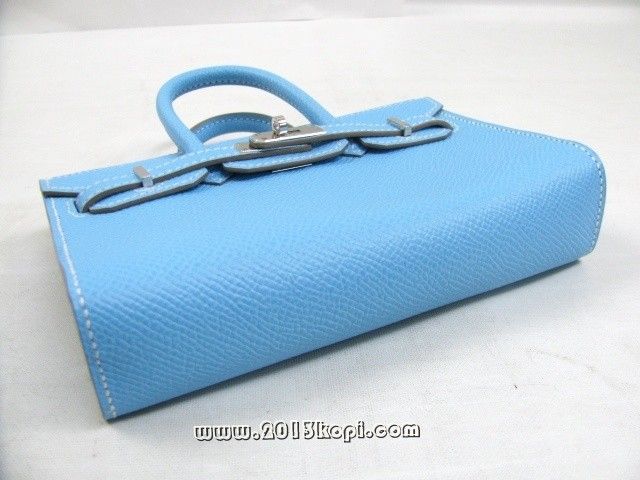 エルメス タイニーバーキンヴォーエプソン/セレステ 金具：シルバー 2105300147177