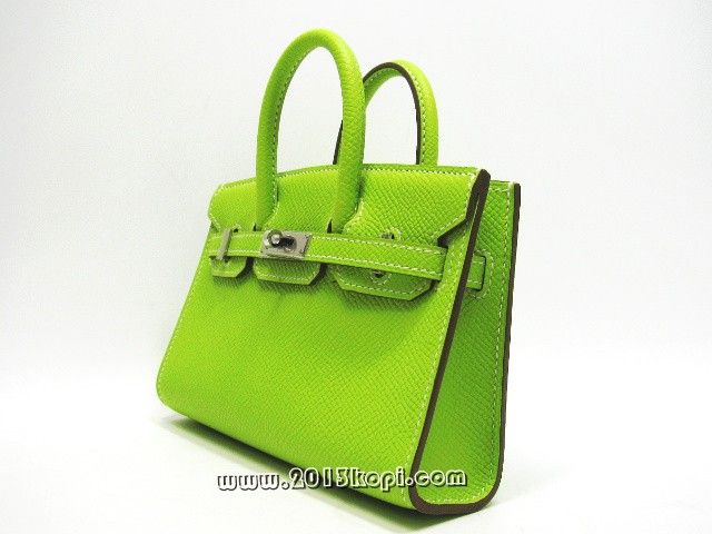 エルメス タイニーバーキンヴォーエプソン/キウイ 金具：シルバー 2106800033427