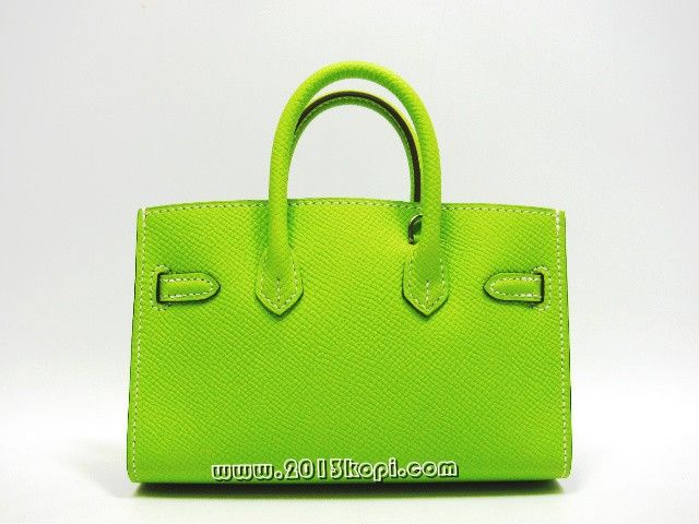 エルメス タイニーバーキンヴォーエプソン/キウイ 金具：シルバー 2106800033427