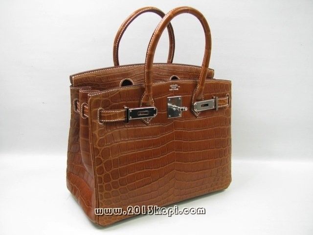 国内発送エルメスコピー バーキン30クロコダイルニロティカスマット/フォーブ シルバー金具 hms190