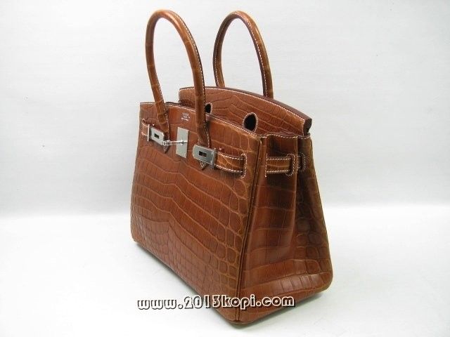 国内発送エルメスコピー バーキン30クロコダイルニロティカスマット/フォーブ シルバー金具 hms190