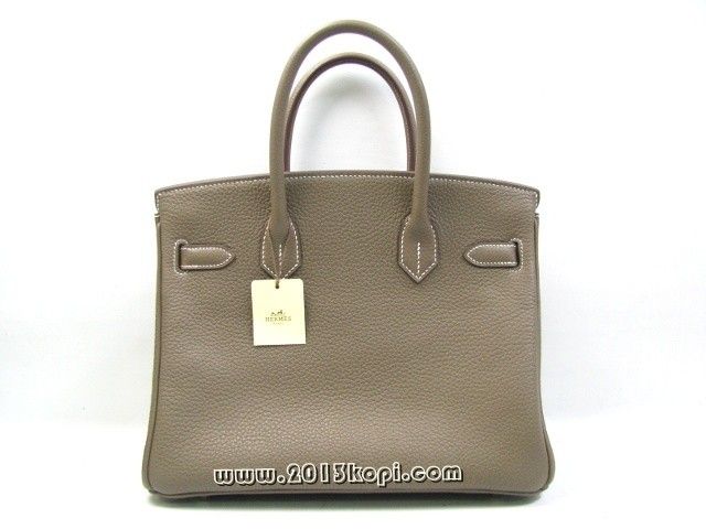 エルメス バーキン30トリヨンクレマンス/エトゥープ 金具 シルバー hms134