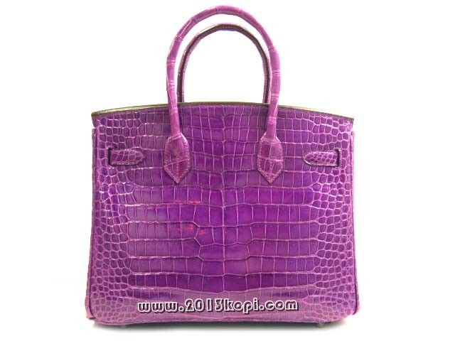 エルメス バーキン30クロコダイルポロサス/バイオレット hms149