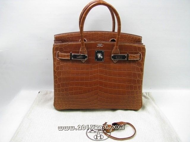国内発送エルメスコピー バーキン30クロコダイルニロティカスマット/フォーブ シルバー金具 hms190