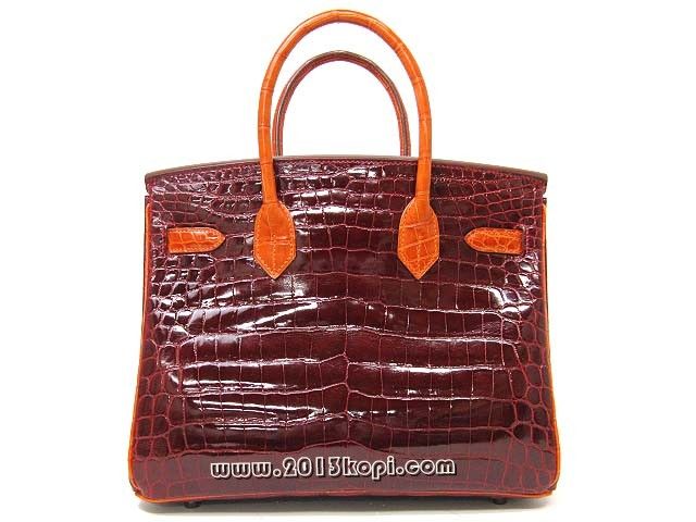 国内発送エルメスコピー バーキン30クロコダイルニロティカス/ルージュヴィフ×オレンジ hms160