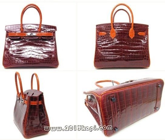 国内発送エルメスコピー バーキン30クロコダイルニロティカス/ルージュヴィフ×オレンジ hms160