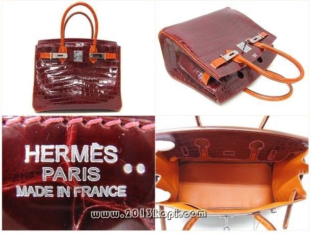 国内発送エルメスコピー バーキン30クロコダイルニロティカス/ルージュヴィフ×オレンジ hms160