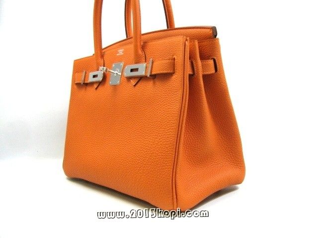 エルメス バーキン30トゴ/オレンジ 金具 シルバー hms159