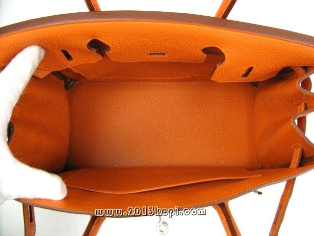 エルメス バーキン30トゴ/オレンジ 金具 シルバー hms159