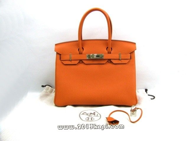 エルメス バーキン30トゴ/オレンジ 金具 シルバー hms159