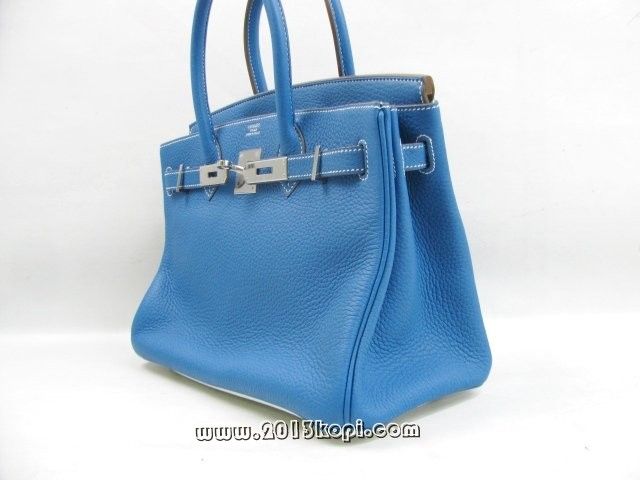 国内発送エルメスコピー バーキン30 エクラヴォーエプソン /ミコノス/ブラン 金具 シルバー hms155