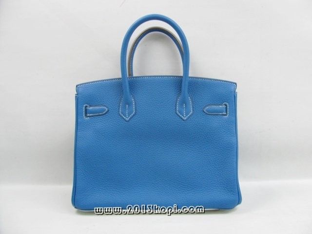 国内発送エルメスコピー バーキン30 エクラヴォーエプソン /ミコノス/ブラン 金具 シルバー hms155