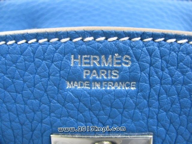 国内発送エルメスコピー バーキン30 エクラヴォーエプソン /ミコノス/ブラン 金具 シルバー hms155