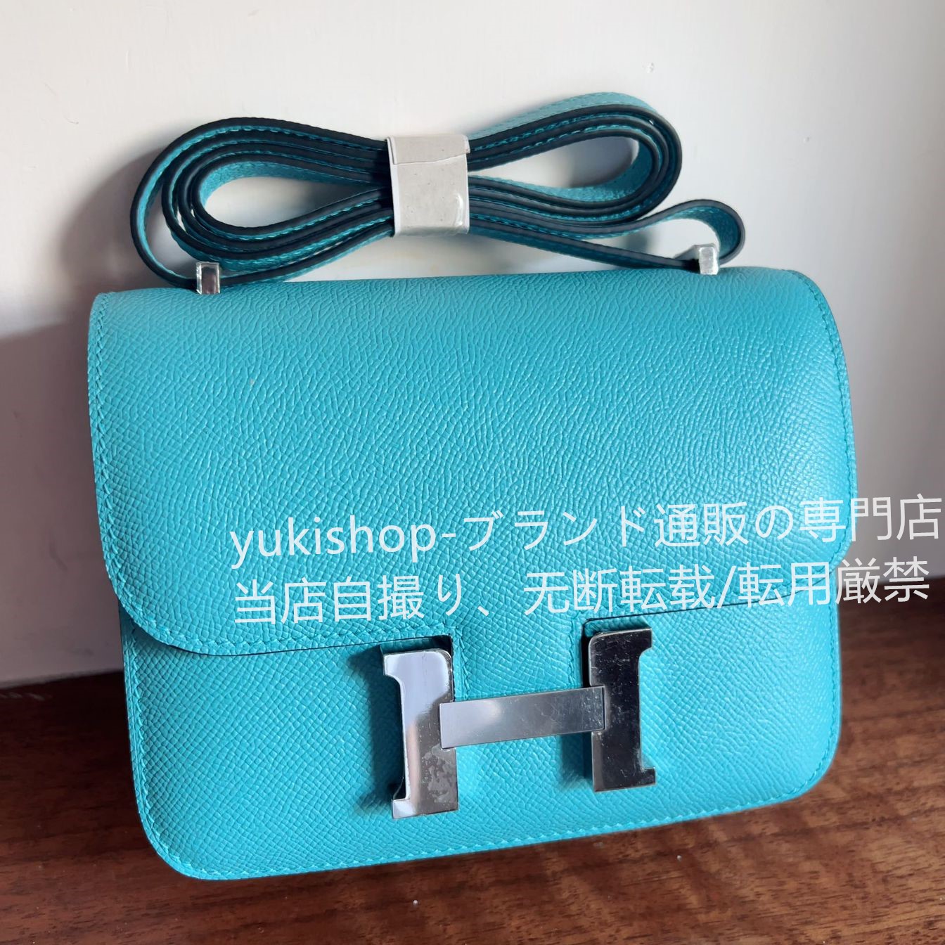 セール品　ハーフ手縫い　エルメス　希少のシエル　hermes Constancemini 　コンスタンスミニ　レディース　バッグ　ショルダーバッグ　肩掛けバッグ　シルバー金具 - 画像 1