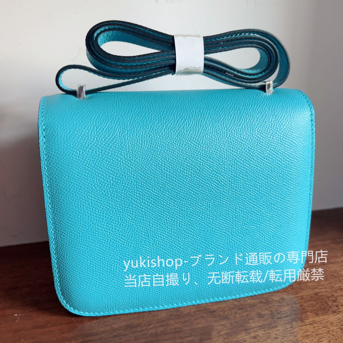 セール品　ハーフ手縫い　エルメス　希少のシエル　hermes Constancemini 　コンスタンスミニ　レディース　バッグ　ショルダーバッグ　肩掛けバッグ　シルバー金具 - 画像 2