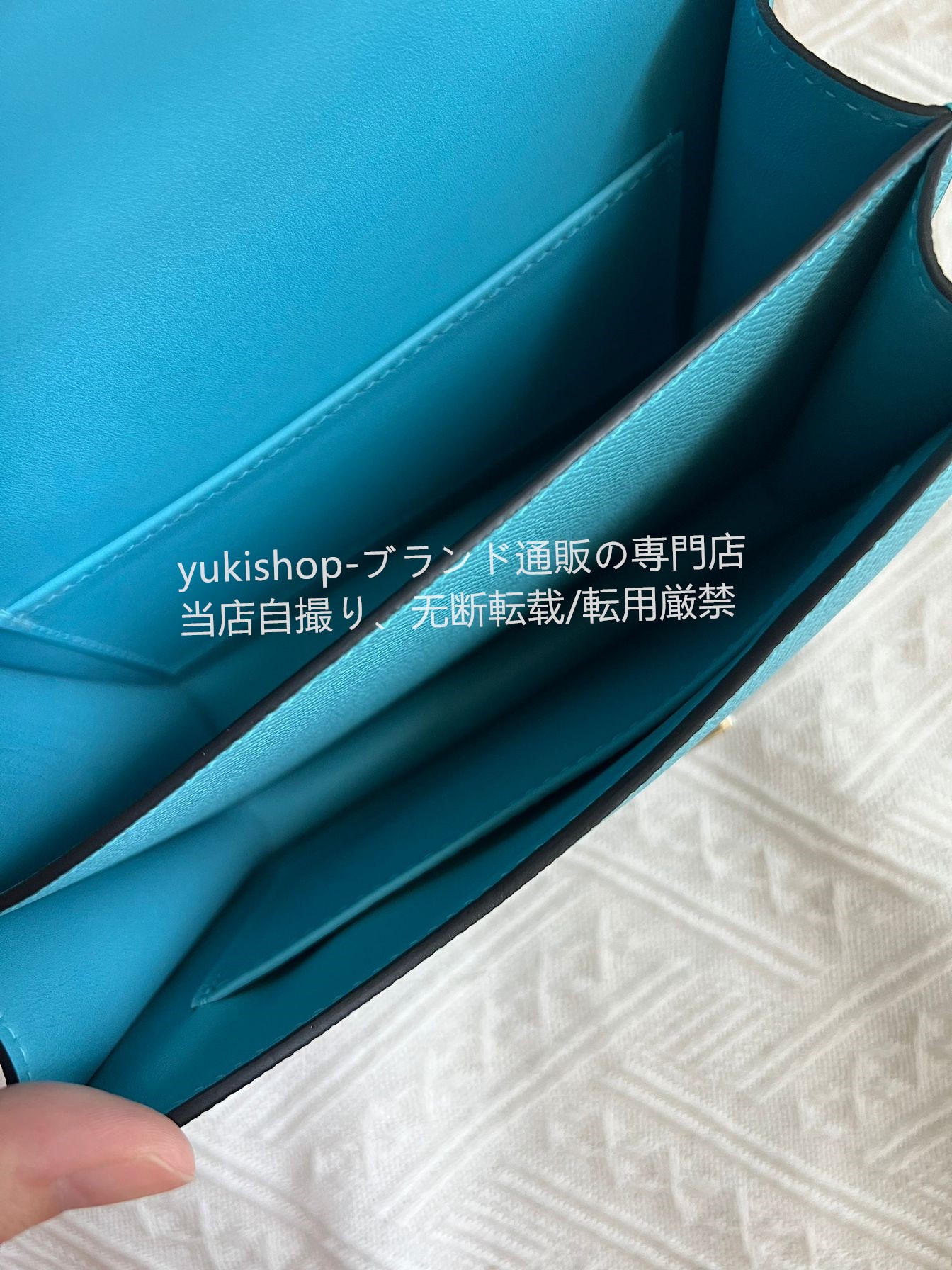 セール品　ハーフ手縫い　エルメス　希少のシエル　hermes Constancemini 　コンスタンスミニ　レディース　バッグ　ショルダーバッグ　肩掛けバッグ　シルバー金具 - 画像 5