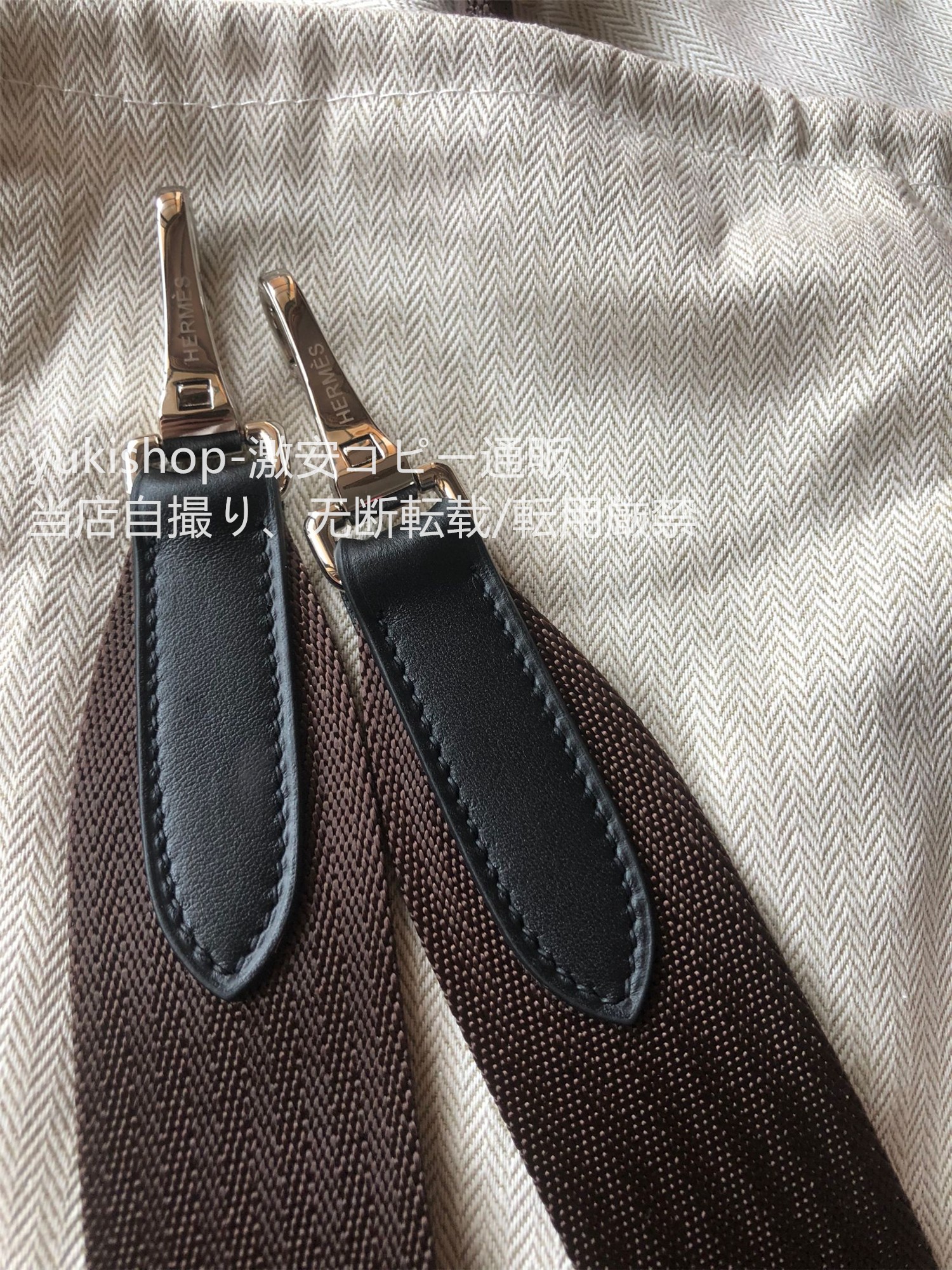 ハーフ手縫い　エルメス　Hermes　サックドパンサージュ グルーム　キャンバス　男女兼用　2WAYバッグ　マザーズバッグ　トートバッグ　ハンドバッグ　ストラップ付 　4色 - 画像 10