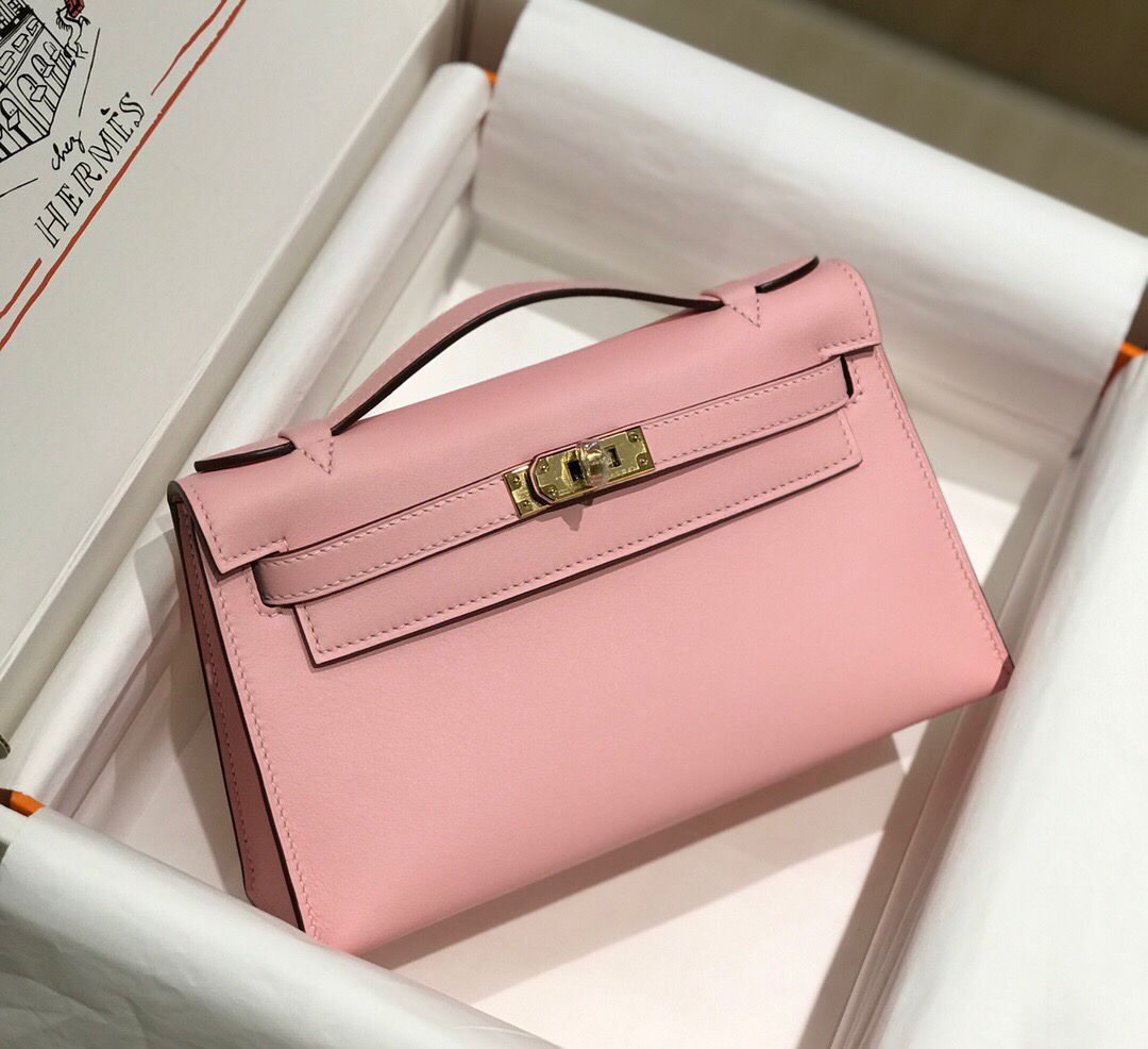ハーフ手縫い　HERMES　エルメス　ポシェットケリー　スイフト　ミニバッグ　レディース　ハンドバッグ　クラッチバッグ　牛革 - 画像 6