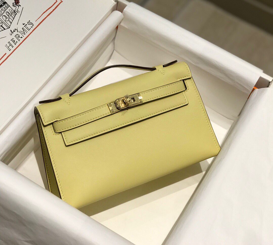 ハーフ手縫い　HERMES　エルメス　ポシェットケリー　スイフト　ミニバッグ　レディース　ハンドバッグ　クラッチバッグ　牛革 - 画像 16