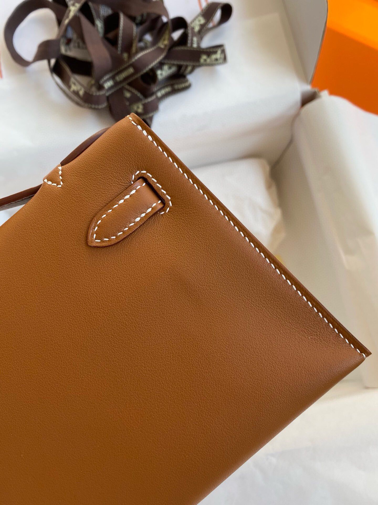 ハーフ手縫い　HERMES　エルメス　ポシェットケリー　スイフト　ミニバッグ　レディース　ハンドバッグ　クラッチバッグ　牛革 - 画像 22