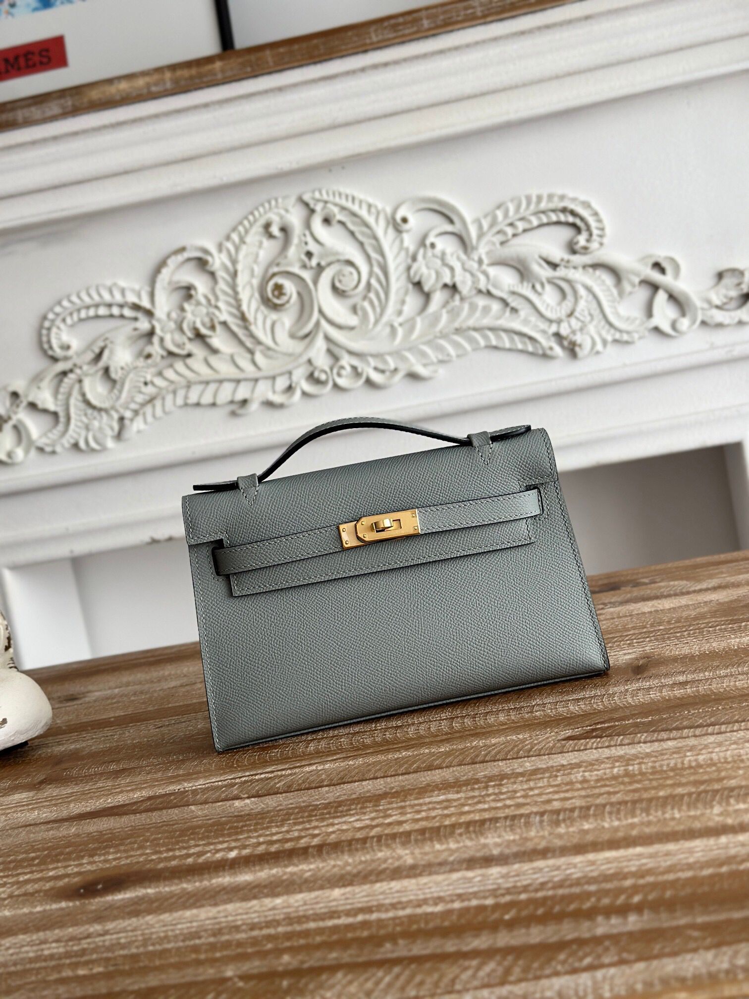 ハーフ手縫い　HERMES　エルメス　ポシェットケリー　エプソン　ミニバッグ　レディース　ハンドバッグ　クラッチバッグ　牛革 - 画像 12