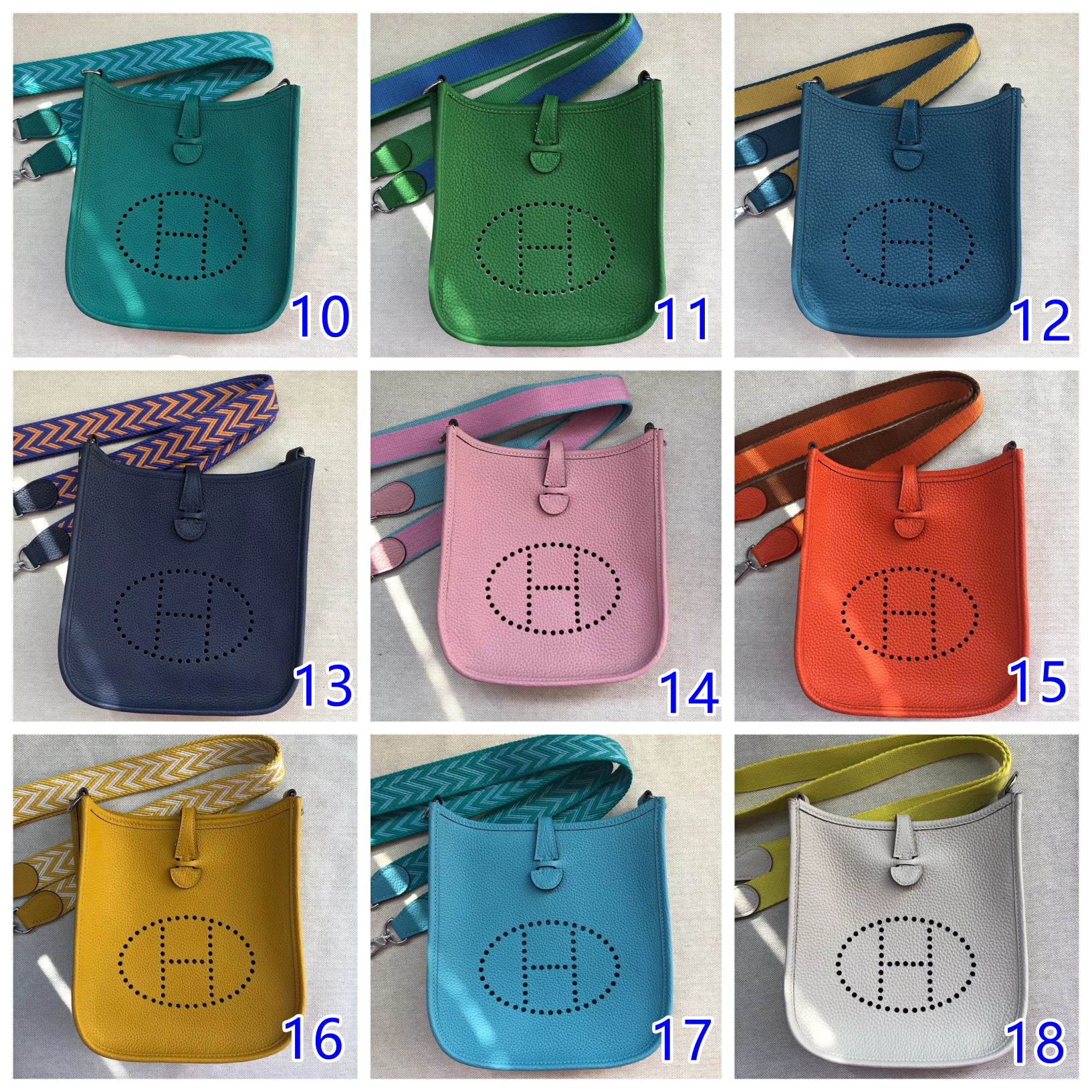 エルメスハーフ手縫いEvelyne Mini エルメスエブリンミニ TPM 16 Hermes 豊富な在庫 シルバー/ゴールド金具 ショルダーバッグ アマゾン?ジグザグ ミニショルダー 33色 - 画像 2