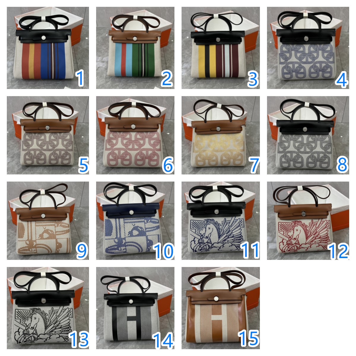 鮮やかカラーが素敵?Hermes　Herbag 31　エルメス　ショルダーバッグ　2WAY　エールバッグ　キャンバス　レディース　バッグ　15色 - 画像 1